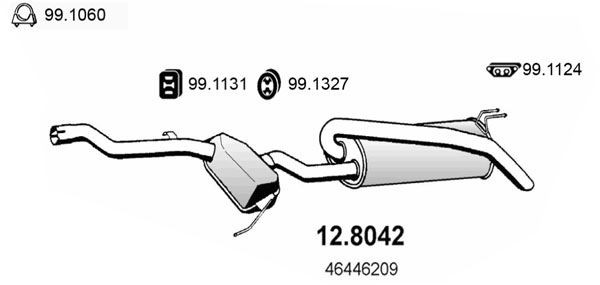 ASSO Middle- / End Silencer Article number: 12.8042 cheaply