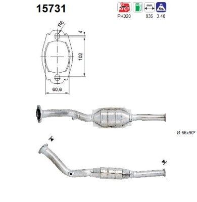 AS Catalytic converter Article number: 15731 cheaply