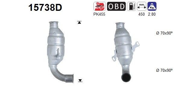 AS Catalytic converter Article number: 15738D cheaply
