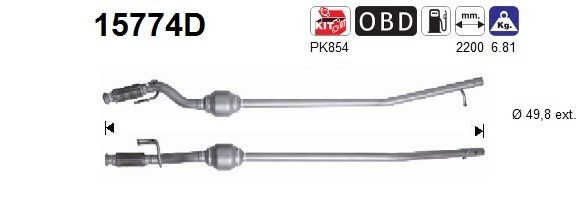 AS Catalytic converter Article number: 15774D cheaply