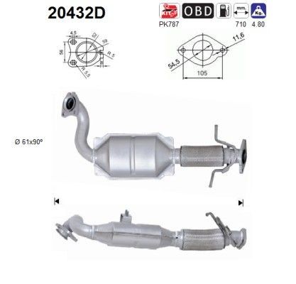 AS Catalytic converter Article number: 20432D cheaply
