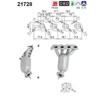 AS Catalytic converter Article number: 21728 cheaply