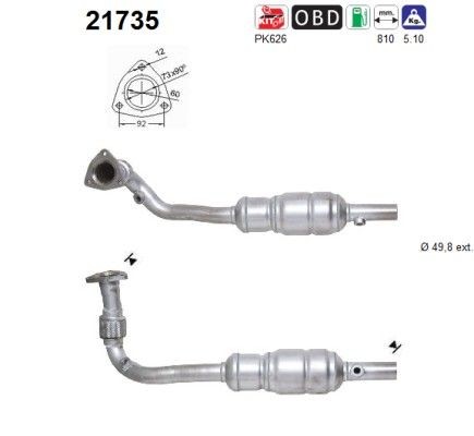 AS Catalytic converter Article number: 21735 cheaply