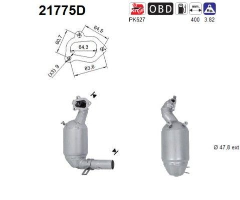 AS Catalytic converter Article number: 21775D cheaply