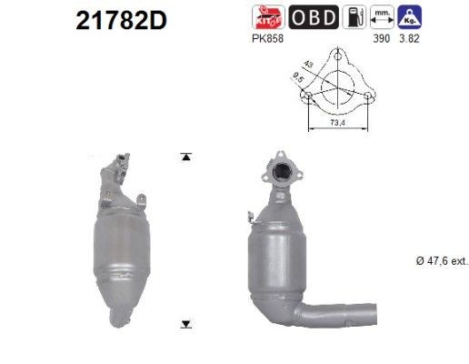 AS Catalytic converter Article number: 21782D cheaply