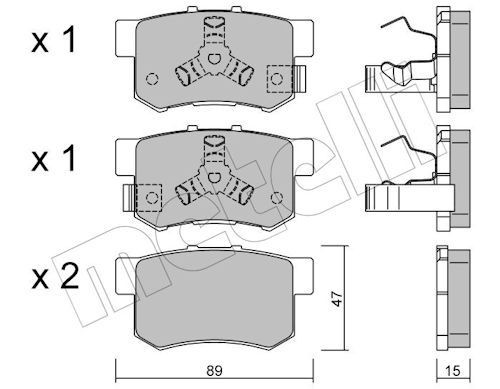 METELLI Brake pad set Article number: 22-0173-1 cheaply