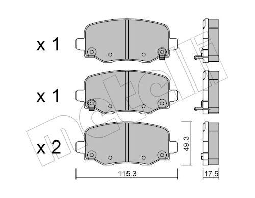 METELLI Brake pad set Article number: 22-1002-1 cheaply