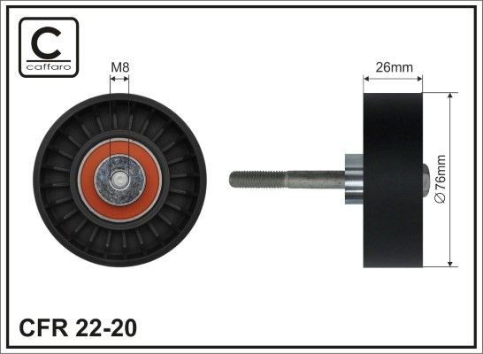 CAFFARO Deflection / Guide Pulley, v-ribbed belt Article number: 22-20 cheaply