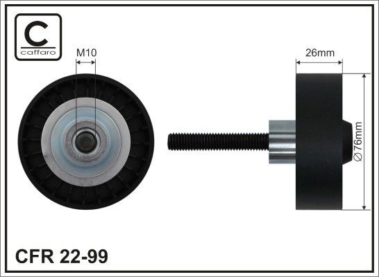 CAFFARO Deflection / Guide Pulley, v-ribbed belt Article number: 22-99 cheaply