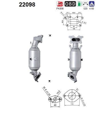 AS Catalytic converter Article number: 22098 cheaply