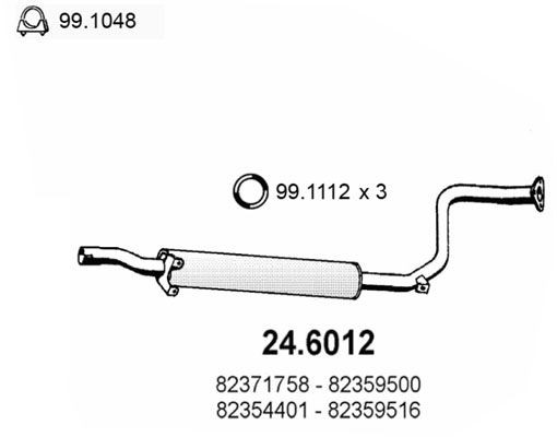 ASSO Middle silencer Article number: 24.6012 cheaply