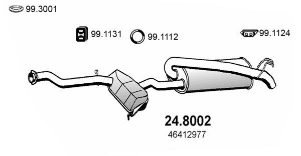 ASSO Middle- / End Silencer Article number: 24.8002 cheaply