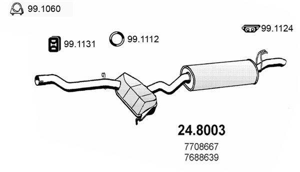 ASSO Middle- / End Silencer Article number: 24.8003 cheaply