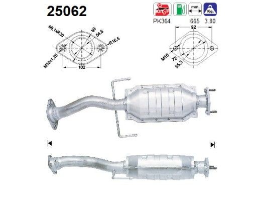 AS Catalytic converter Article number: 25062 cheaply