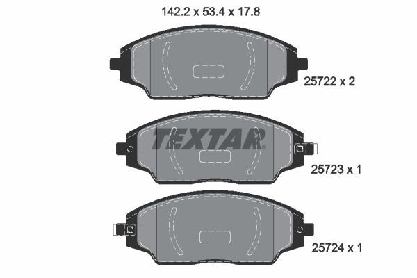 TEXTAR Brake pad set Article number: 2572201 cheaply