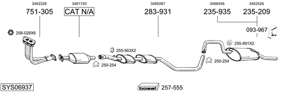 BOSAL Middle silencer Article number: 285-343 cheaply