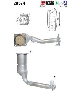 AS Catalytic converter Article number: 28574 cheaply