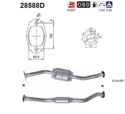 AS Catalytic converter Article number: 28588D cheaply