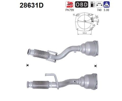 AS Catalytic converter Article number: 28631D cheaply