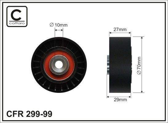 CAFFARO Deflection / Guide Pulley, v-ribbed belt Article number: 299-99 cheaply
