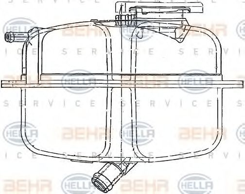HELLA Coolant expansion tank Article number: 8MA 376 705-001 cheaply
