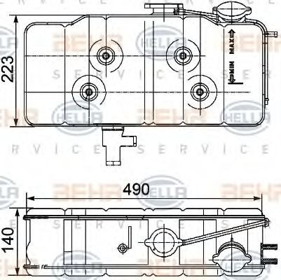 HELLA Coolant expansion tank Article number: 8MA 376 705-211 cheaply