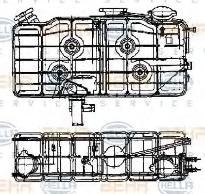 HELLA Coolant expansion tank Article number: 8MA 376 705-221 cheaply