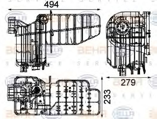 HELLA Coolant expansion tank Article number: 8MA 376 705-461 cheaply