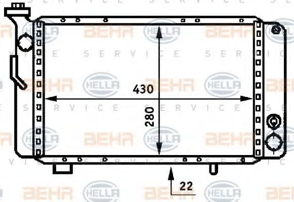 HELLA Engine radiator Article number: 8MK 376 707-131 cheaply