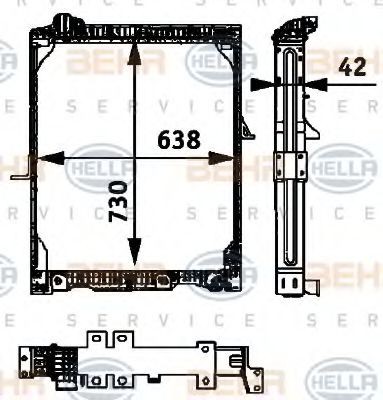 HELLA Engine radiator Article number: 8MK 376 721-161 cheaply