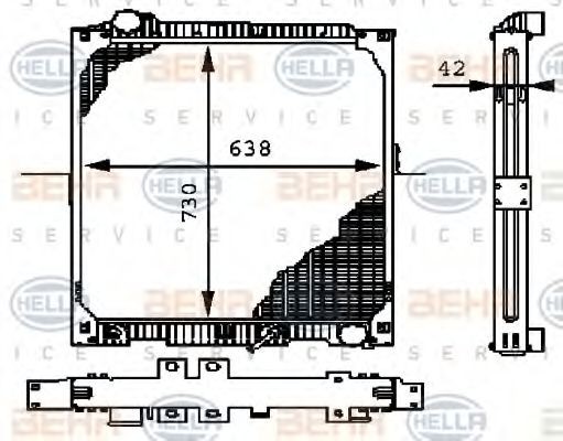 HELLA Engine radiator Article number: 8MK 376 721-341 cheaply
