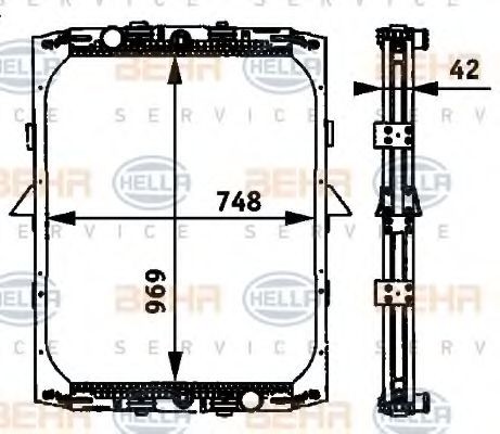 HELLA Engine radiator Article number: 8MK 376 721-521 cheaply