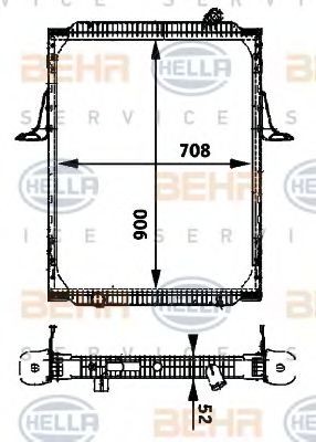 HELLA Engine radiator Article number: 8MK 376 722-061 cheaply