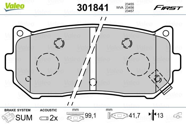 VALEO Brake pad set Article number: 301841 cheaply