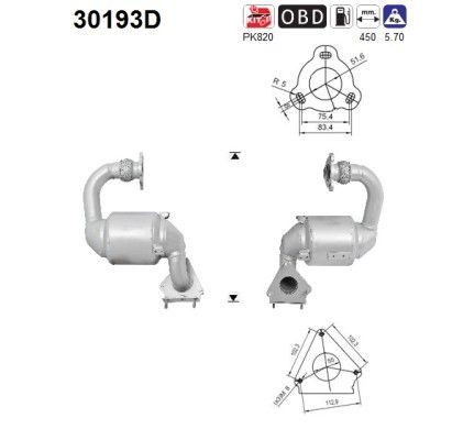 AS Catalytic converter Article number: 30193D cheaply