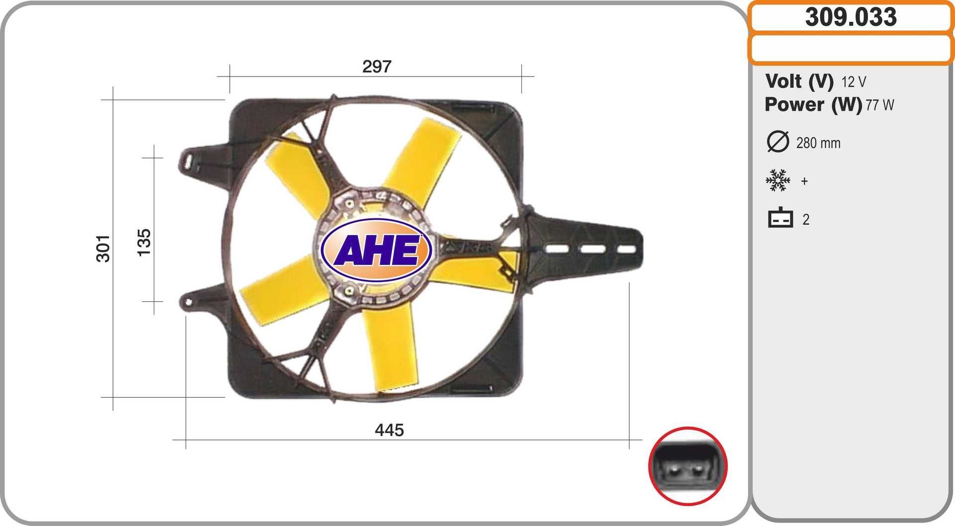 AHE Fan, radiator Article number: 309.033 cheaply