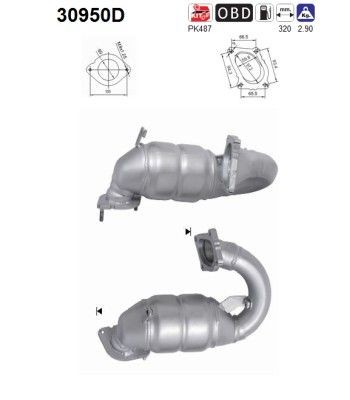 AS Catalytic converter Article number: 30950D cheaply
