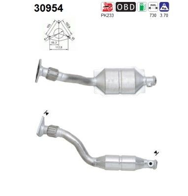 AS Catalytic converter Article number: 30954 cheaply