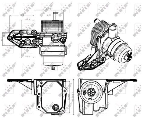NRF Engine oil cooler Article number: 31309 cheaply