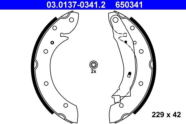 ATE Brake Shoe Set Article number: 03.0137-0341.2 cheaply