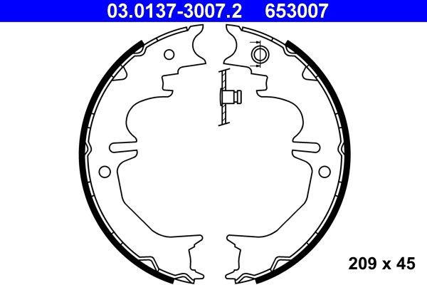 ATE Handbrake shoes Article number: 03.0137-3007.2 cheaply