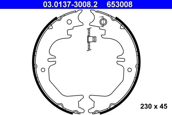 ATE Handbrake shoes Article number: 03.0137-3008.2 cheaply