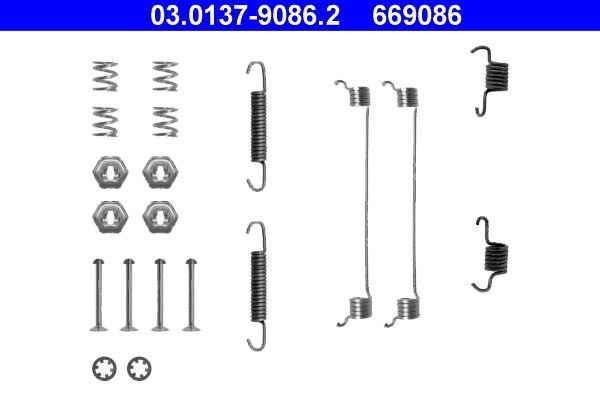 ATE 03.0137-9086.2 Accessory Kit, brake shoes CLIO 1.8 (B/C57C, C579, B/C57U) 90 PS Petrol 1998