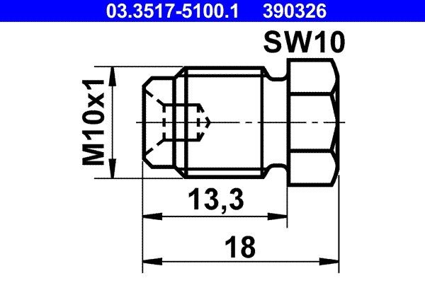 ATE Screw Plug, brake master cylinder Article number: 03.3517-5100.1 cheaply
