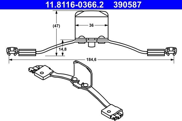 ATE Spring, brake caliper Article number: 11.8116-0366.2 cheaply
