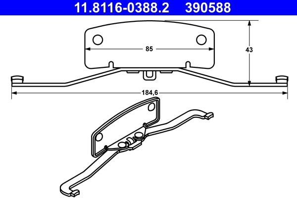 ATE Spring, brake caliper Article number: 11.8116-0388.2 cheaply