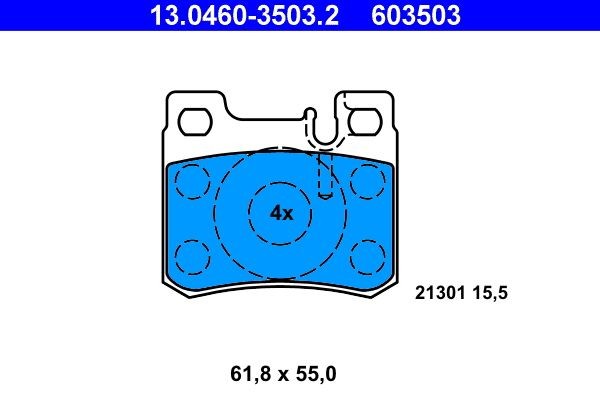 ATE Brake pad set Article number: 13.0460-3503.2 cheaply