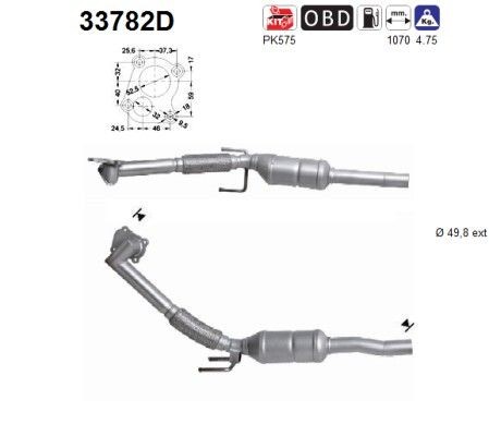 AS Catalytic converter Article number: 33782D cheaply