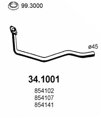 ASSO Exhaust Pipe Article number: 34.1001 cheaply