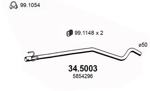 ASSO Exhaust Pipe Article number: 34.5003 cheaply